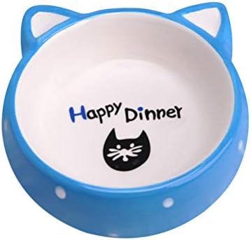  Pet Bowl Cartoon Cat Ear Bowl Ceramics Food Feeding Bowl Pet Feeder Pet Supplies For Cat Dog (Yellow)