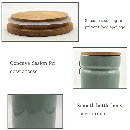  AQARTZA Pet Food Container, 4 X 7 In Ceramic Cat Collection Treat Jar, Dog Food Storage Canister For Hamster Treat, Rabbit Food, Bird Feed