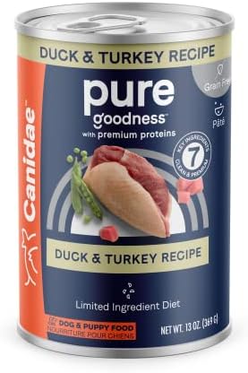  Canidae Pure Limited Ingredient Premium Wet Dog Food, Lamb, Turkey & Chicken Recipe, 13 Oz. (Case Of 12), Grain Free