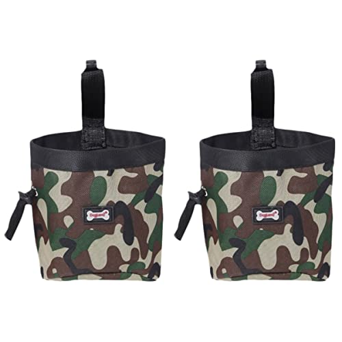 2pcs Outdoor Camouflage X. Coin Cm Dog Cloth Carrier Key Food Toys Pouches Small Carries Use Walking Case Container Snack Kibbles Indoor Toy Purse Holder Training Snacks Bag