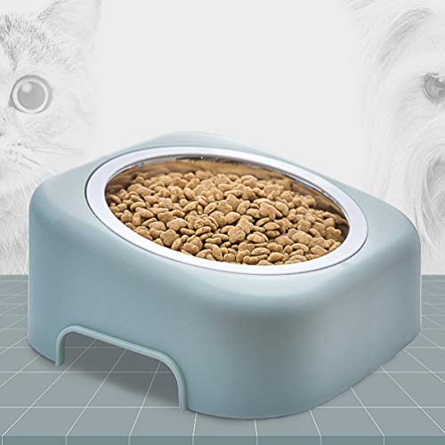  POPETPOP Metal Dog Bowls Foldable Dog Bowl 2pcs Pet Feeder Bowl Flower Shape Stainless Steel Double Food Feeding Basin Dish Container For Dog Cat Puppy (Blue) Metal Dog Bowls Foldable Dog Bowl