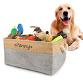  Xingfa Personalized Dog Toy Basket With Name,Custom Dog Toy Basket,Paw Prints Pet Food Storage Container,Dog Toy Box For Small Dogs,New Puppy Supplies (L 41X32X21cm)