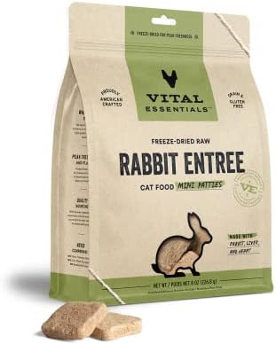  Vital Essentials Freeze Dried Cat Food, Pork Dinner Patties 8 Oz