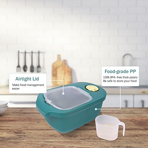  EOSVAROG Dog Food Storage Container - 10 Lb Plastic Dog, Cat And Other Pet Food Bin With Lids Airtight - Dry Rice, Flour, And Cereal Container With Cup - Cat Food Holder Storage