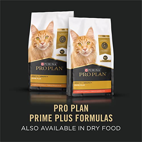  Purina Pro Plan Grain Free Senior 7+ Wet Cat Food Pate, SENIOR Prime Plus Turkey & Giblets Entree - (24) 3 Oz. Pull-Top Cans