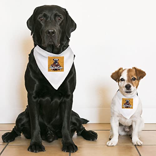 GENERIC Dog Graphic Pet Bandana Collar - Food Graphic Scarf Collar - Art Dog Bandana - M
