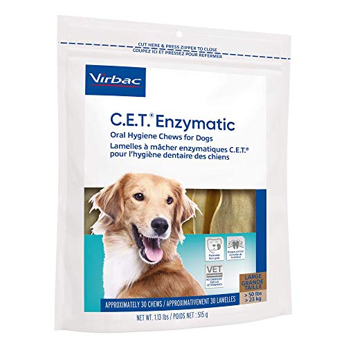  Virbac CET Enzymatic Oral Hygiene Chews For Dogs, Beef, 1.13 Pounds