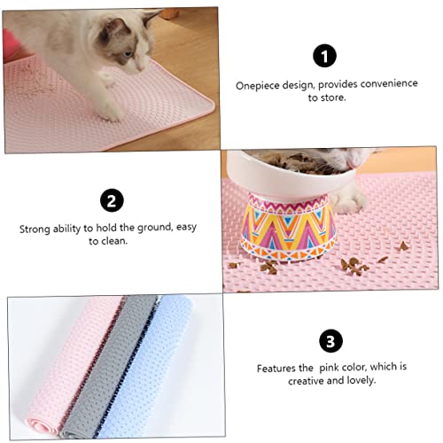  POPETPOP 1pc Foldable Cat Litter Mat 2 Tier Tray Cat Feeding Mat Small Litter Mat Litter Box Mat Cat Litter Mat Cat Litter Pad Cat Mat The Dog Pvc Pink Non-slip Mat Cat Litter Mat