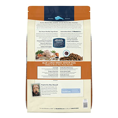  Blue Buffalo Life Protection Formula Natural Senior Large Breed Dry Dog Food, Chicken And Brown Rice 30-lb