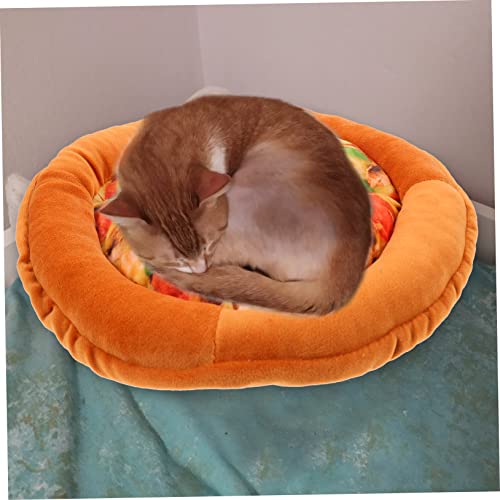  Balacoo 2pcs Cat Nest Plush Mattress Round Cushion Pet Mat For Food Round Plush Dog Bed Dog Winter Soft Plush Cat Mat Cloth Indoor Cat Kennel Warming Cat Bed Squeaky Cat Bed Comfortable