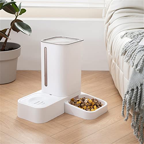  AYENCI Cat Automatic Water, Automatic Pet Feeder Kitten Puppy Feeding Bowl Dog Water Bottle Large Capacity Wet And Dry Separation Food Feeding Container (Color : Gray)