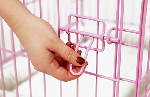  Carlson Pink Secure And Compact Single Door Metal Dog Crate, Small