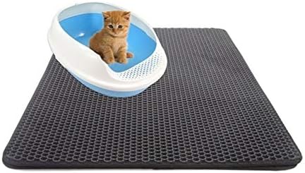  YangYan Waterproof Pet Cat Litter Mat Double Layer Litter Cat Pads Trapping Pet Litter Box Mat Cat Products Bed For Cats House Clean (Color : Pink, Size : 40X50cm)