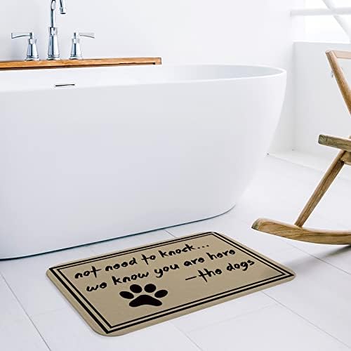  Pet Paw Doormat Non Slip Absorbent Easy Clean Washable Door Mat Area Rug For Bathroom Entryway Living Dining Room Kitchen 18"x 30" - Dog Paw With Words