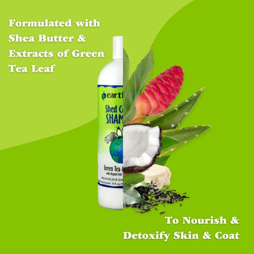  Earthbath Green Tea & Awapuhi Pet Shed Control Shampoo & Conditioner - Helps Relieve Shedding & Dander, Aloe Vera, Shea Butter, Good For Dogs & Cats, Nourish & Detoxify Skin/Coat - 16 Fl Oz, Pack Of 2