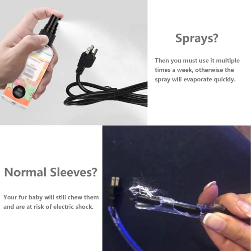  Z&X Pet Chew Proof Cord Protector 10 FT, Silicone Rubber Cable Protector, Fresh Scent Makes Your Pet Lose Interest In Chewing Power Cords, No Chew, Keeping Your Fur Baby Safe From Electric Shock