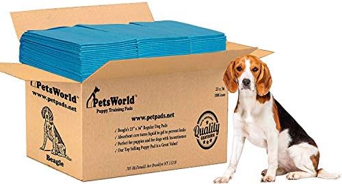  Dog Training Puppy Pads 23x36, Case Of 100 Dog Pee Pads, Basics Doggy Pee Pad, Good For Dog Food Wet, Large Dog Bed, Diaper Changing Pad, Cat Beds Clearance Prime