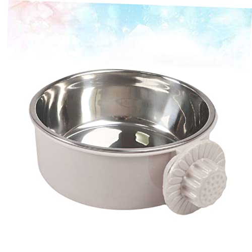  Balacoo 3pcs Cat Grey Steel Cage Macaw Stainless Coop S Bird Dog Pet Hanging Cup Bowl Feeders Food Animal Bows Cockatiel Dish Size Parakeet Feeding Budgies Bowls Birds Supplies For