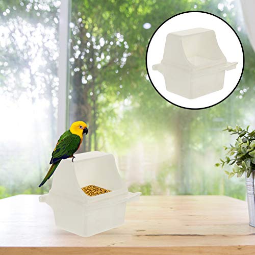 NOGRAX 12pcs Plastic Parrot Tray Feeder Canary Cockatiel Dispenser Cockatoo For Balcony Water Small Bide Macaw Household Bowl Practical Parakeet Lovebird Grey Outdoor Chinchilla Cups Feeder (Color :
