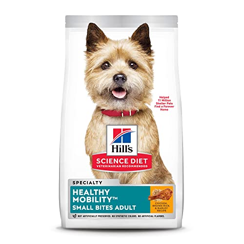  Hill's Science Diet Dry Dog Food, Adult, Healthy Mobility Small Bites, Chicken Meal, Brown Rice & Barley Recipe, 4 Lb. Bag