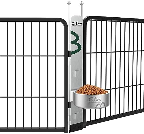 FXW Anti-tip Feeding Station With 32oz Dog Bowl, Use With Dog Playpen, Fits 24'' Height Of Fence│Patent Pending