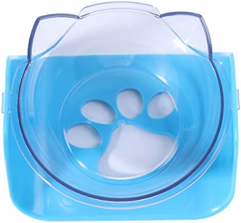  Pet Bowl 1PC Cat Shaped Bowl Neck Bowl Adjustable Tilted Food Bowl Pet Feeder Drinking Bowl Non- Slip Transparent Bowl (Purple)