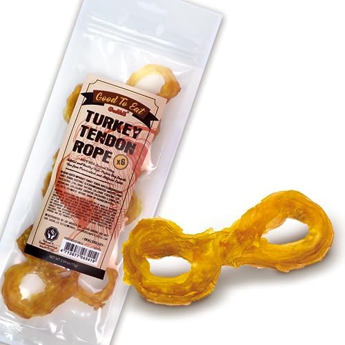  Gootoe Turkey Tendon Dog Treats – 100% USA-Sourced, Natural Snack, Premium Training Chews, Hypoallergenic, Reseal Value Bags, Sizes For Small Medium & Large Dogs, Rope 2 Unit/Pack