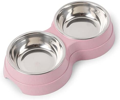  AYENCI Cat Automatic Water, Water Feeder For Dogs And Cats, Stainless Steel Double Bowl For Pet Feed, Small Dog Accessory (Color : A)