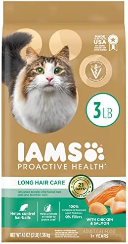  Iams Proactive Health Long Hair Care Adult Dry Cat Food With Real Chicken, 6 Lb. Bag
