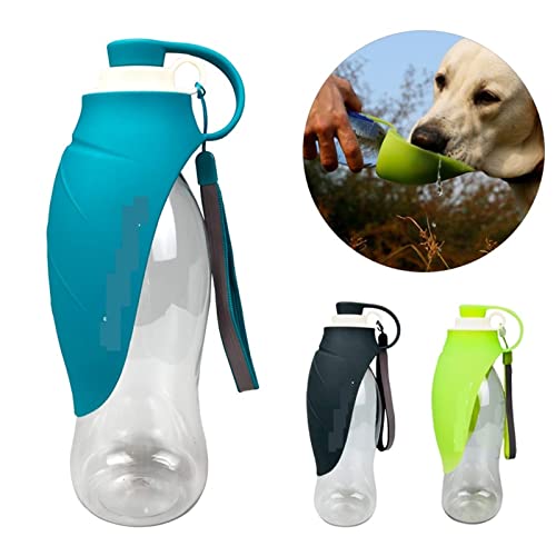  AACARB Cat Water Dispenser, Portable Pet Water Bottle, Soft Silicone Water Dispenser With 580ml For Dogs, Puppies And Cats (Size : Black)