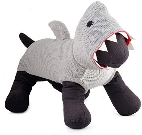  The Worthy Dog Hoodie Pet Sweater, Winter Warm Dog Clothing, Outfits Cold Weather Pet Coat, Knitted Sweater - Grey, XXL