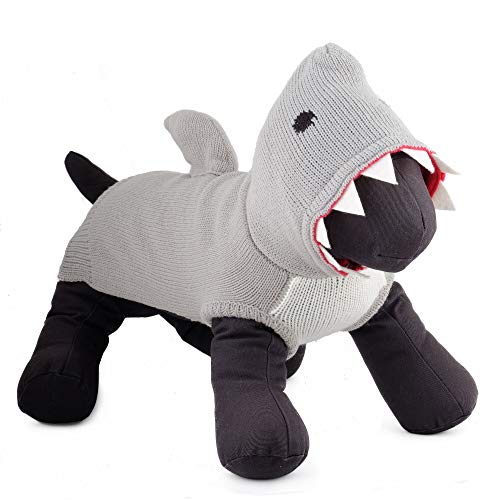  The Worthy Dog Hoodie Pet Sweater, Winter Warm Dog Clothing, Outfits Cold Weather Pet Coat, Knitted Sweater - Grey, XXL