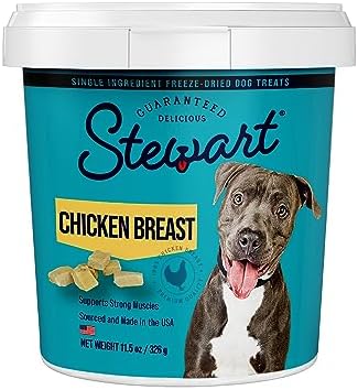  Stewart Freeze Dried Dog Treats, Beef Liver, Grain Free & Gluten Free, 21 Ounce Resealable Tub, Single Ingredient, Dog Training Treats