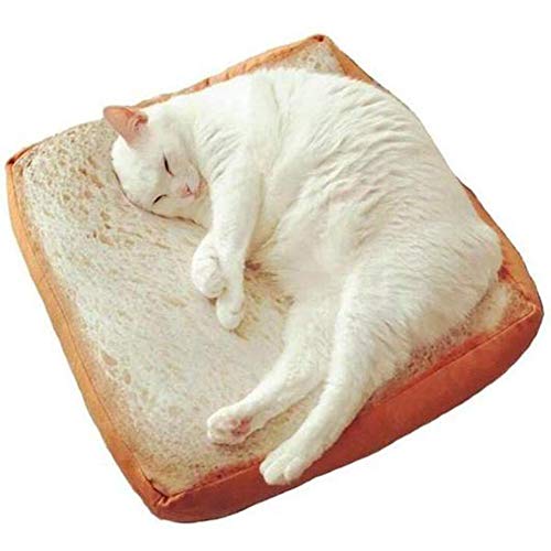  SONGBIRDTH Unique Toast Washable Cat Dog Sleeping Pad Mattress Soft Warm Pet Bed Carpet,Breathable Cotton Blend,Removable Easy To Clean 60 * 60cm
