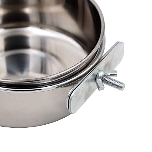  2 Packs, Pet Food Water Bowl With Clamp Holder Stainless Steel Coop Cup Hanging Feeder For Dog Bird Parrot Cat Rabbit, S&M