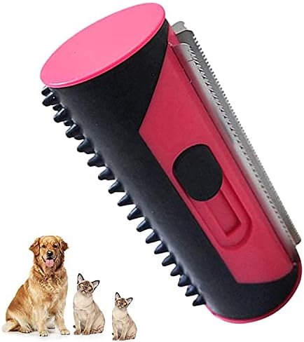  3-in-1 Undercoat Brush For Dogs, Undercoat And Hair Removal Brush, Animal Hair Remover Roller, Suitable For All Hairy Pets Large Dogs, Cats (Pink) (Color : Pink)
