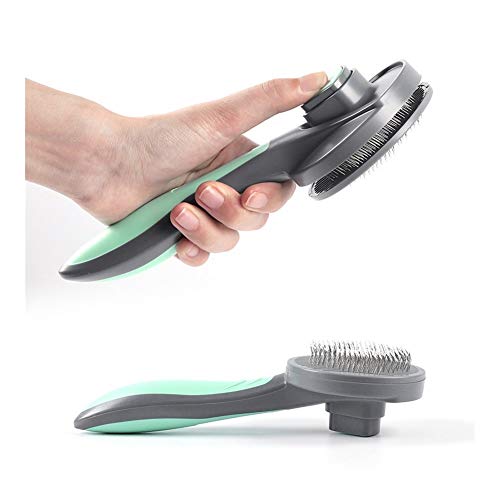  YangYan Pet Cat Stainless Stell Hair Remover Cat BrushCombs Dog Grooming Brush Quality Slicker Brush For Cats Pet Groomer Supplies (Color : Gray)