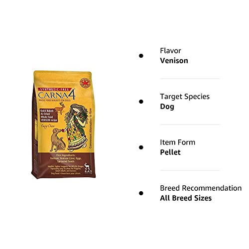  CARNA4 Easy Chew Dog Food, Venison, 2.2 Lb