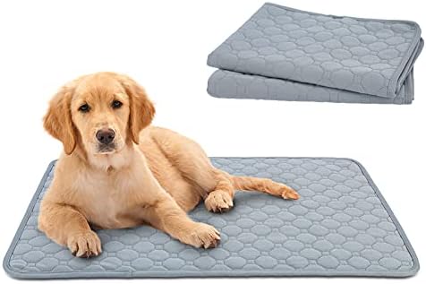  SONGBIRDTH 2Pcs Dog Training Pads Washable Waterproof Dog Pad, Reusable Travel Mats With Anti-Slip Bottom For Puppies Cats Rabbits Khaki M