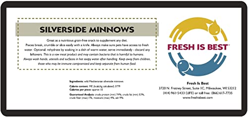  Fresh Is Best - Freeze Dried Healthy Raw Meat Treats For Dogs & Cats - Silverside Minnows