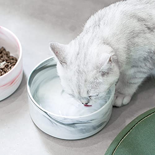  Balacoo Pet Food Bowl Ceramic Water Bowl Ceramic Cat Bowl With Raised Wood Stand Pet Feeding Bowl Kitten Dishes Cat Anti- Skid Water Feeder For Cats Small Dogs Grey Bunny Feeder