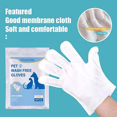  Pet Gloves For Cats And Dogs Bathing And Grooming Easy To Use Just Gently Dry Ideal Pet Wipes 6 Pieces/Pack 3ml Pet Supplies For Dogs Grooming (A, One Size)