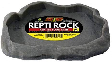  Zoo Med Repti Rock - Reptile Food Dish Medium (7.25" Long X 5.9" Wide) - Pack Of 12