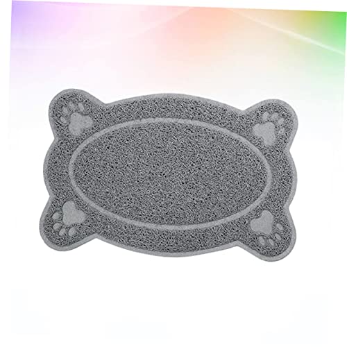  Silicone Desk Mat Non Skid Rug Cat Litter Rug 2pcs Cat Face Shaped Mat Silicone Table Mats Cat Matts For Litter Dog Feeding Tablemat Carpet Trash Can Pet Mat Pet Supplies Grey Cute