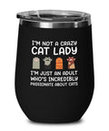  Flairy Land Cat Lady Black Wine Tumbler 12oz - Passionate About Cats -Cat Funny Gifts Cat Mom Cat Grandma Pet Paw Kitten Whiskers Cat Lovers Feline Cat Person Cat Rescuer