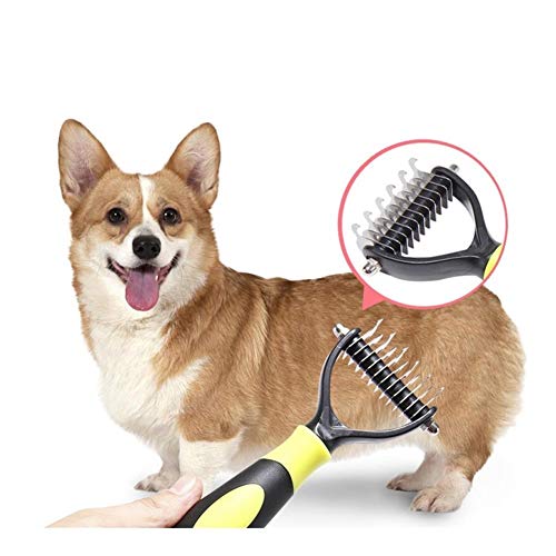  YangYan Pet Clean Hair Removal Remove Floating Hair Open Knot Comb Grooming Shedding Rake Dog Cat Pet Brush Grooming Tool (Color : Y, Size : S)