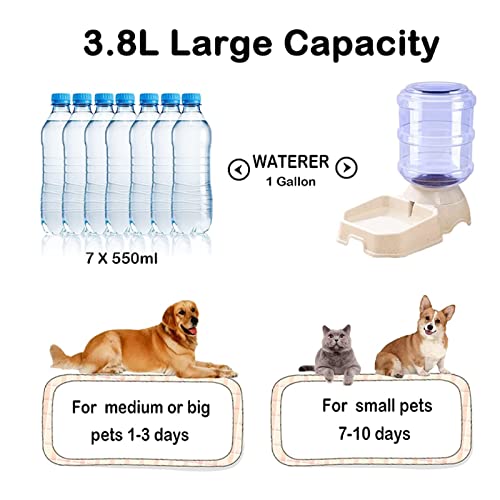  AYENCI Cat Automatic Water, 3.8L Dog Bowl Automatic Cat Feeder Large Capacity Pet Bowl Water Bottle For Cat Food Dish Water Dispenser Pet Feeding Supplies (Color : Green Food Feeder)
