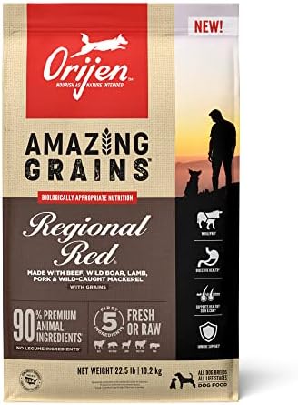  ORIJEN REGIONAL RED Dry Dog Food, Grain Free And Poultry Free Dog Food, Fresh Or Raw Ingredients, 23.5lb