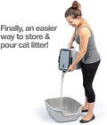  PetFusion BetterBin Portable Litter Storage Bin Container (16.5 X 11.7 X 19 Lwh) | Holds Up To 25 Lbs/10 Gallons; Great For Dry Dog & Cat Food | Adj Spout, Back & Top Handles, Heavy Duty Wheels