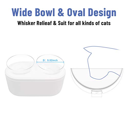  Cat Food Bowls 15° Tilted Elevated Dog Food Bowls With Stand, Double Raised Cat Water Bowl Cat Food Dish, Pet Food Feeder Watering Supplies With 4.5L Large Food Storage Container For Cats Small Dogs